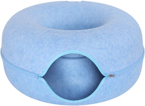 Wooflyx Peekaboo Donut – Katzenhöhle mit Kuscheltunnel für mehr Geborgenheit