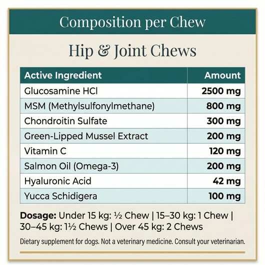 Chewable snacks for hips and joints