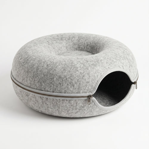 Wooflyx Peekaboo Donut – Katzenhöhle mit Kuscheltunnel für mehr Geborgenheit