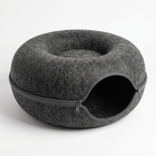 Wooflyx Peekaboo Donut – Katzenhöhle mit Kuscheltunnel für mehr Geborgenheit